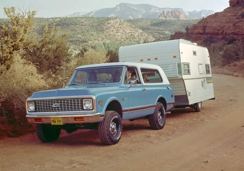 1969 Chevrolet K5 Blazer Towing Camper