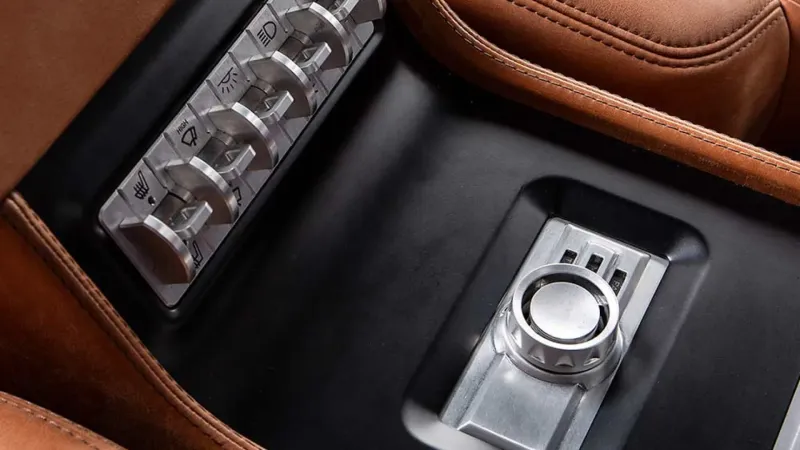 Interior details of a recent Velocity Restorations restomod build.