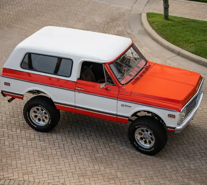 Orange Chevy Blazer with Hardtop