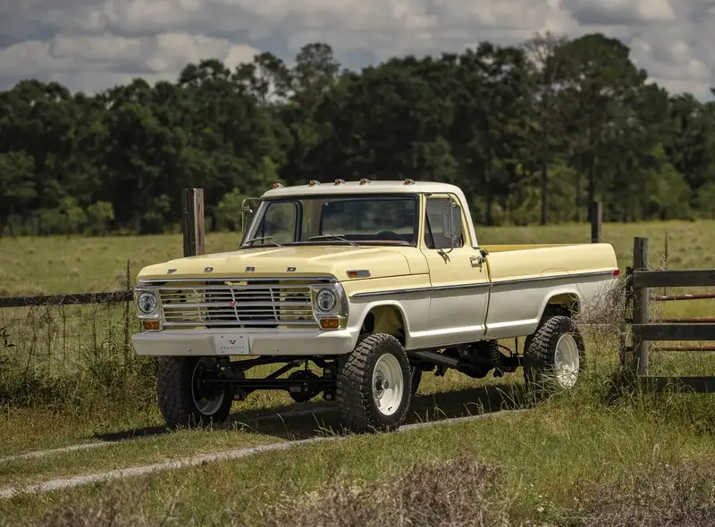 Velocity Ford F-250 Tampico Yellow \| Vintage Ford Truck, Old Ford Trucks, Ford F100 for sale, classic ford trucks for sale, cla