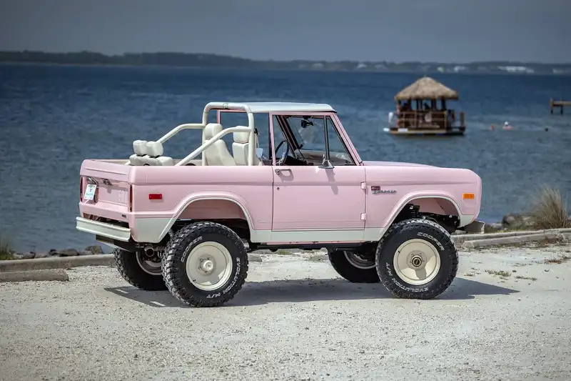 Vintage Ford Bronco Restomod Pink Rear
