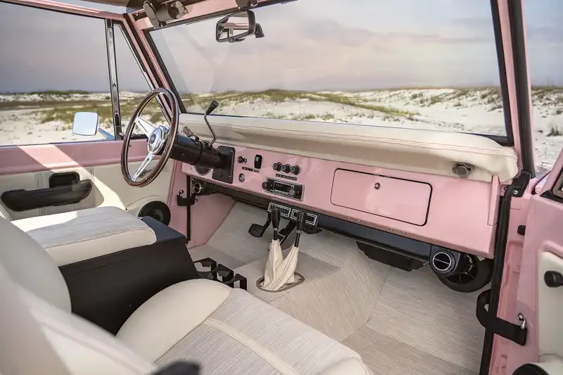 Vintage Ford Bronco Restomod Pink Interior