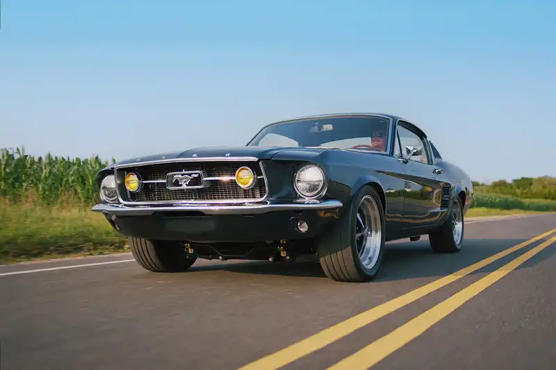 Classic Ford Mustang Driving