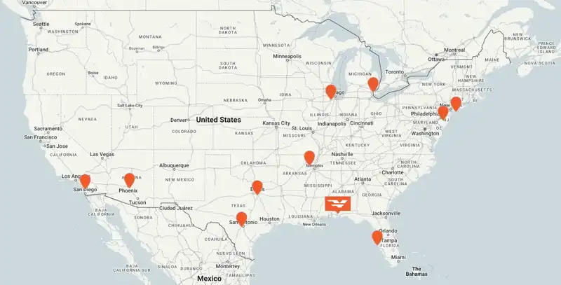 Velocity Authorized Dealer Network Map