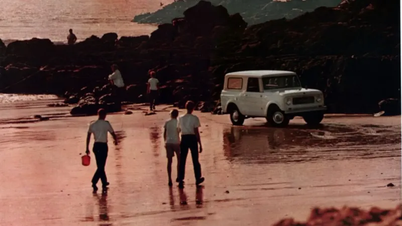 International Scout on beach
