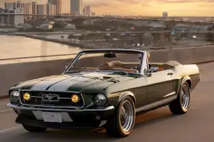 Coastal Escapes_Green Classic Ford Mustang Convertible