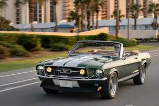 Coastal Escapes_Green Classic Ford Mustang