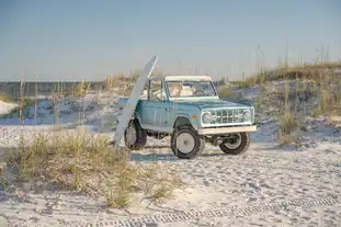 Coastal Escapes_Seafoam Green Classic Ford Bronco
