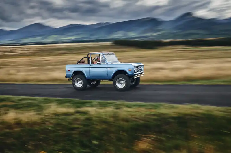 Classic Bronco in the Mountains on a Road-Trip