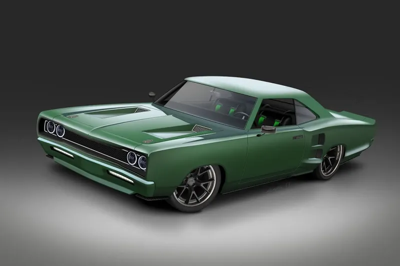 Dark Green Dodge Super Bee