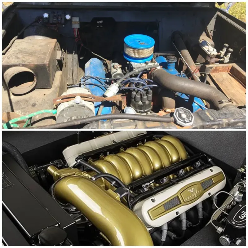 Velocity Restorations upgraded the powerplant to a modern LS motor. 