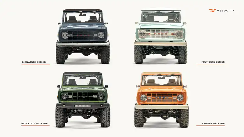 Velocity Restorations' Bronco models
