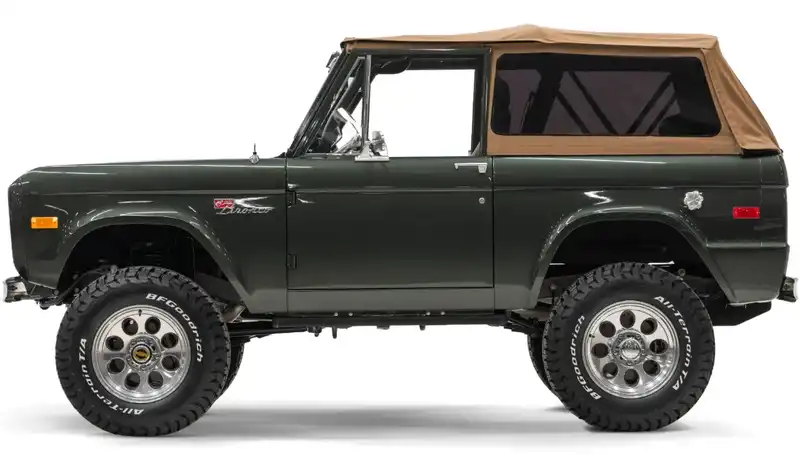Classic Ford Bronco Oak Green Metallic Velocity Restorations Soft Top
