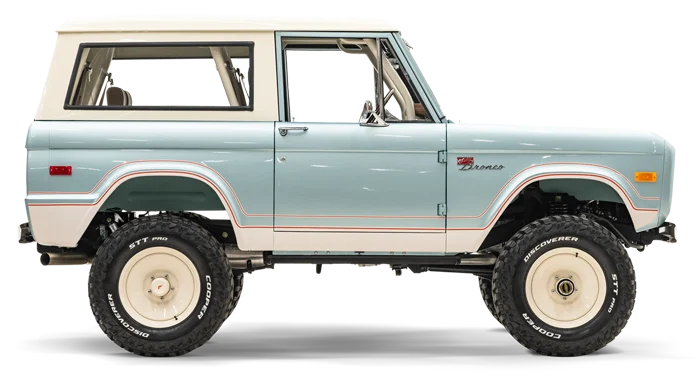 Restored classic Ford Bronco with hard top