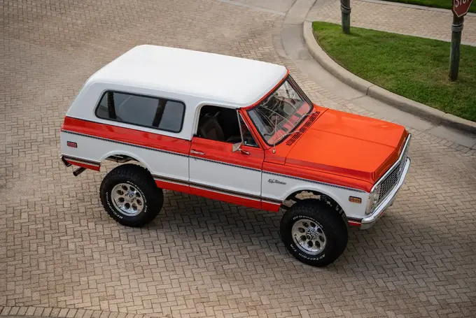 Orange Chevy Blazer with Hardtop