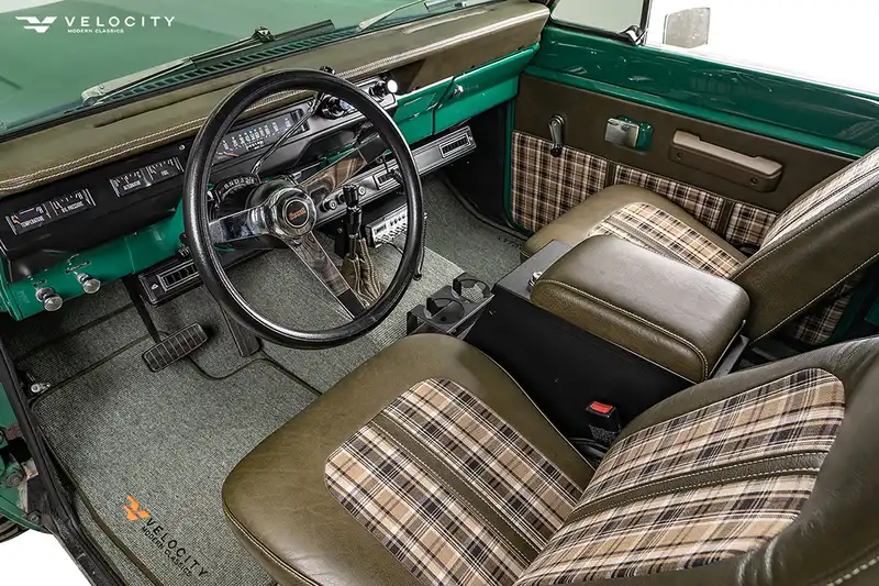 Green Patina Classic International Scout 2 Restomod Interior