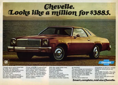 GM 75 Chevy Chevelle Advert