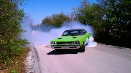Green Muscle Car