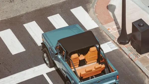 Classic Ford Bronco on a crossing