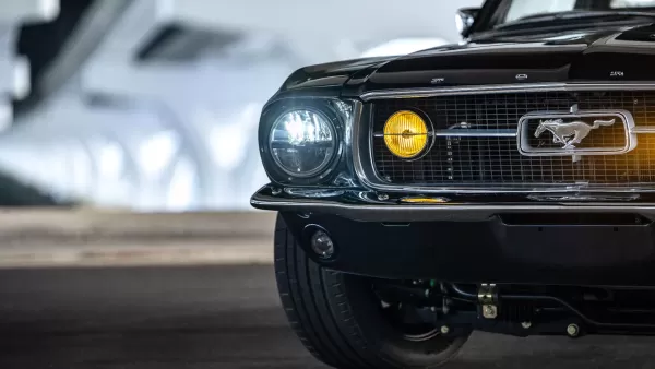 Front close-up of Classic Ford Mustang Fastback