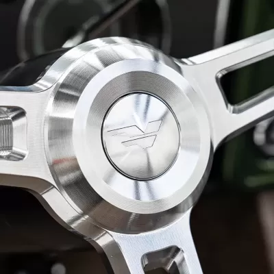 Velocity K5 Blazer custom aluminum steering wheel detail