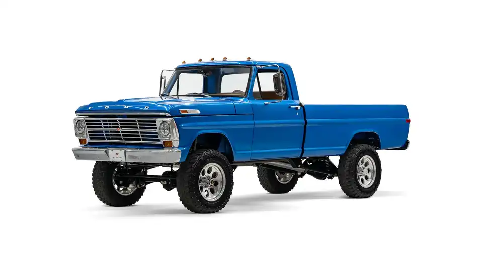 1972 Velocity Blue Ford F250_3 Drivers Side Front 3.4