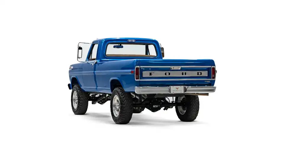 1972 Velocity Blue Ford F250_12Driver Side Rear
