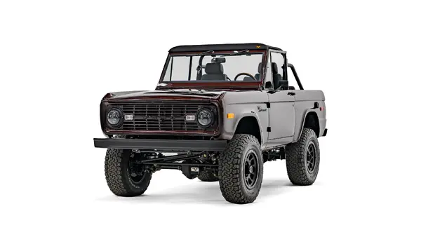 1976 Early Ford Bronco Midnight Red_6 Passenger Side Front 