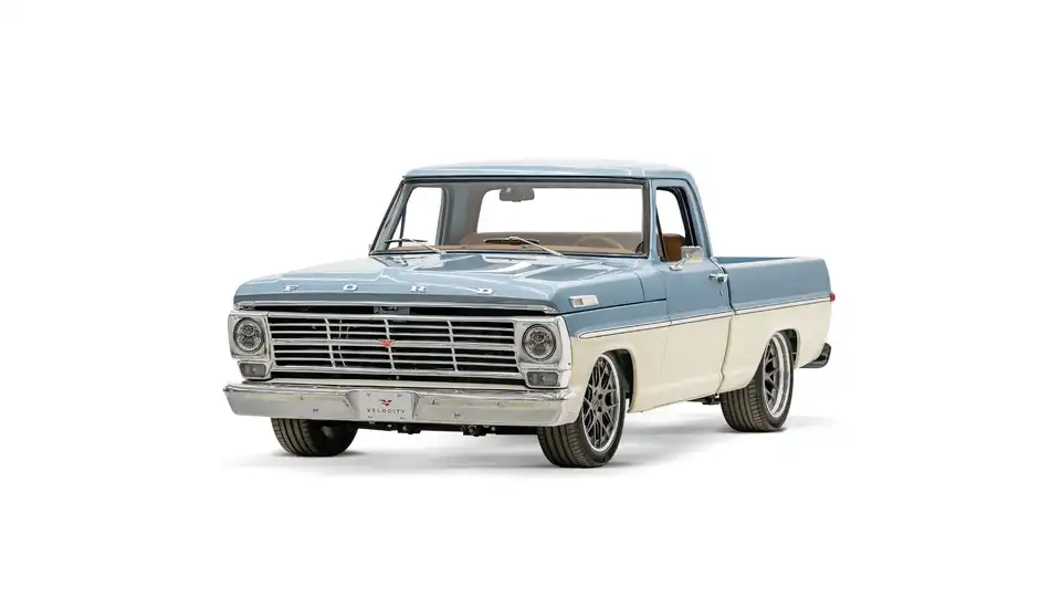 Brittany Blue 1968 Ford F100_4 Drivers Side Front 