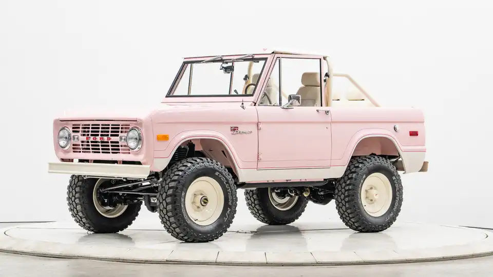 1976 Pink Ford Bronco For Sale_3 Drivers Side Front 3.4