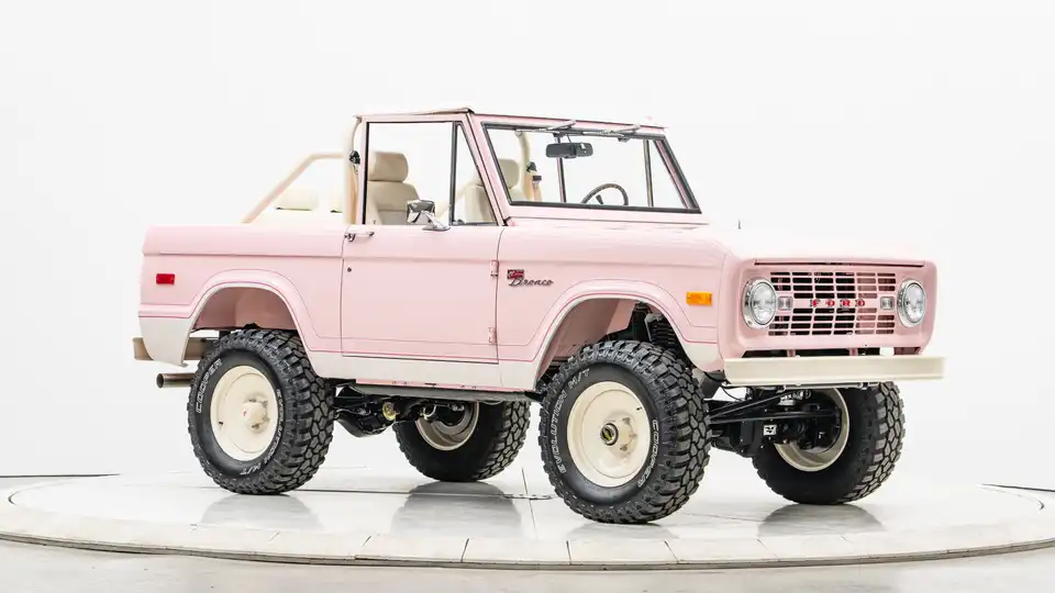 1976 Pink Ford Bronco For Sale_7 Passenger Side Front  3.4