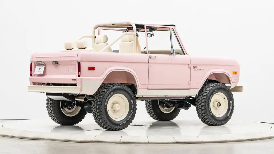 1976 Pink Ford Bronco For Sale_9 Passenger Side Rear 3