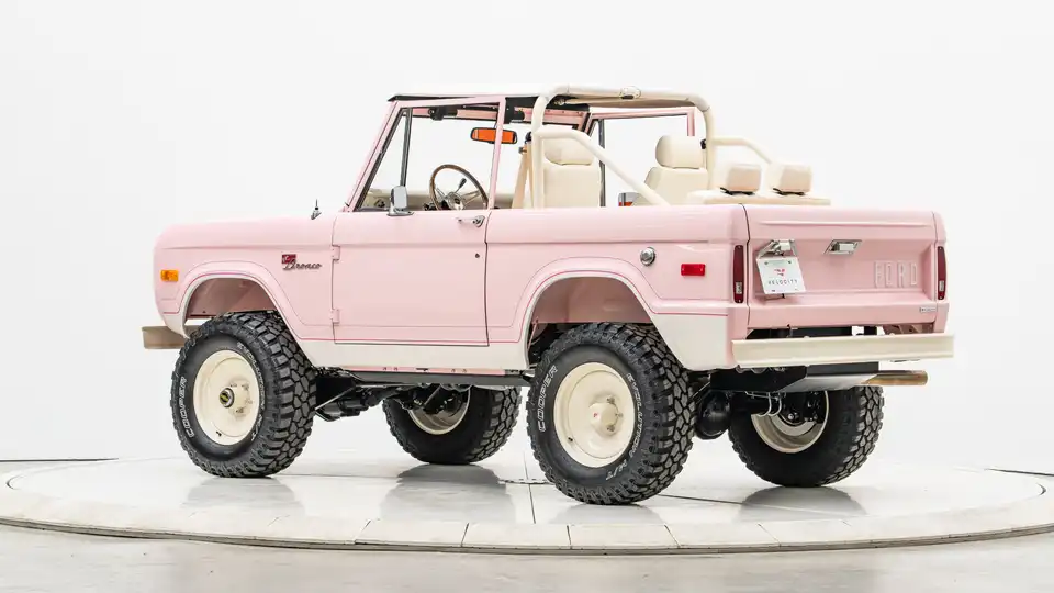 1976 Pink Ford Bronco For Sale_13 Driver Side Rear 3.4
