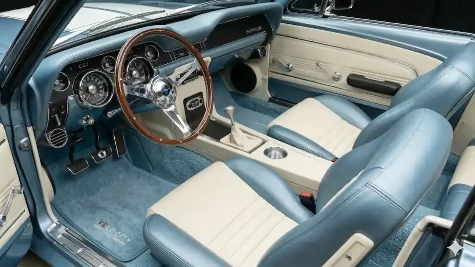 Classic Ford Mustang Convertible   Silver Blue Interior