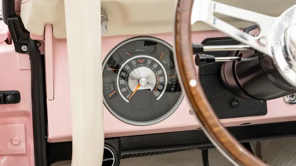 1971 Vintage Pink Ford Bronco For Sale_15 Dakota Digital Gauges