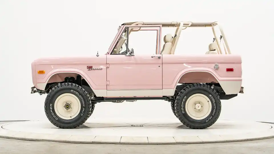 1971 Vintage Pink Ford Bronco For Sale_2 Drivers Side 