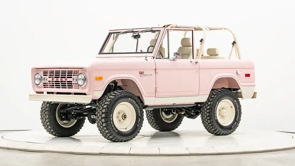 1971 Vintage Pink Ford Bronco For Sale_3 Drivers Side Front 3.4