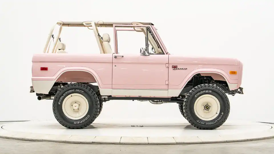 1971 Vintage Pink Ford Bronco For Sale_8 Passenger Side