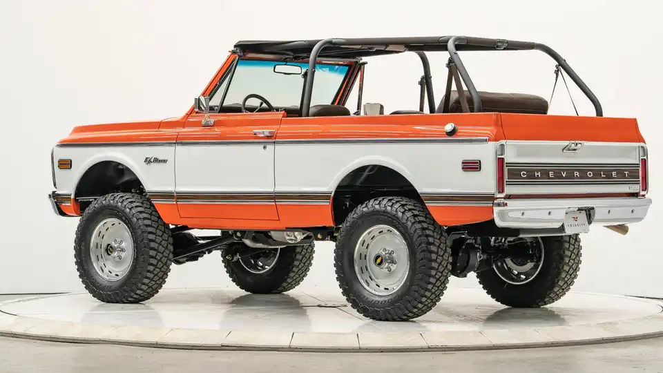 1969 Hugger Orange Chevy K5 Blazer For Sale_13 Driver Side Rear 3.4