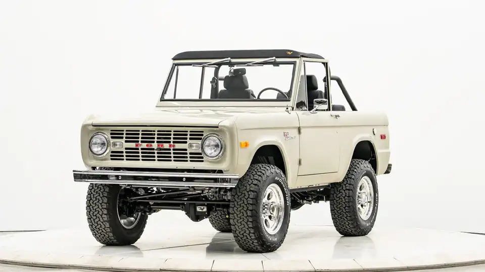 1974 Pink Ford Bronco For Sale_4 Drivers Side Front 