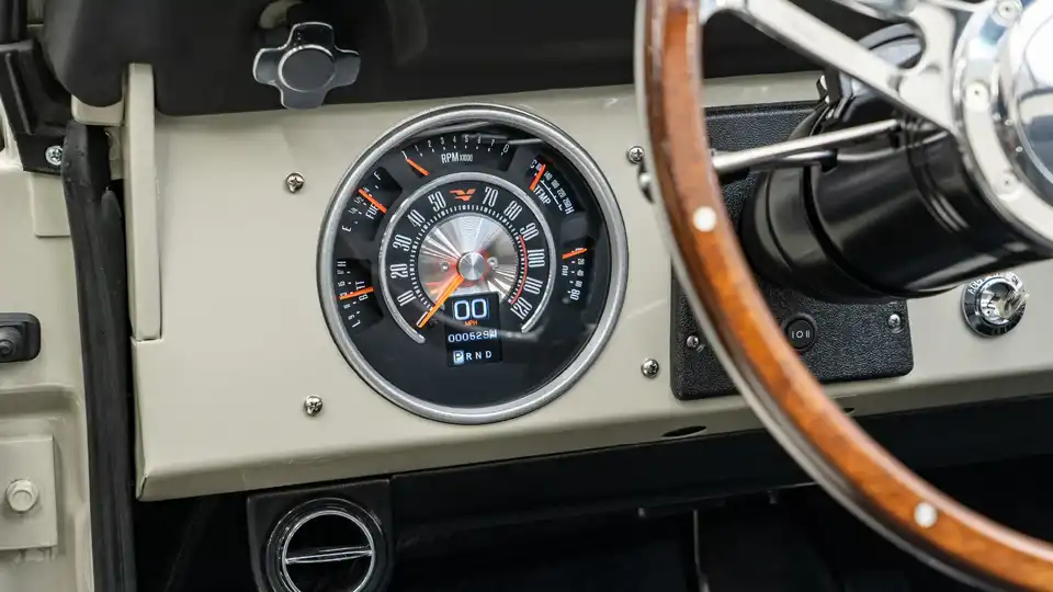 1974 Pink Ford Bronco For Sale_15 Dakota Digital Gauges