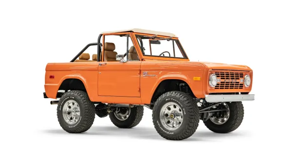 1973 Orange Vintage Ford Bronco_7 Passenger Side Front  3.4