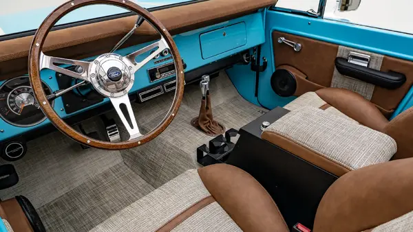 1973 Tiffany Blue Ford Bronco_ 14 15 Driver Side Interior