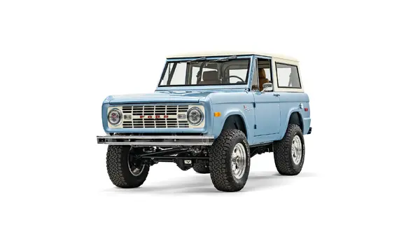 1977 Brittany Blue Hardtop Ford Bronco_4 Drivers Side Front 