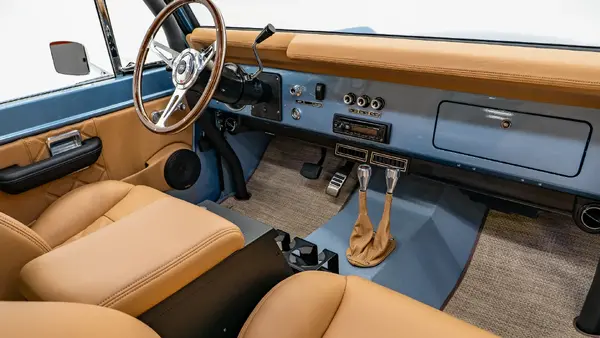 1977 Brittany Blue Hardtop Ford Bronco_18 Passenger Side Interior