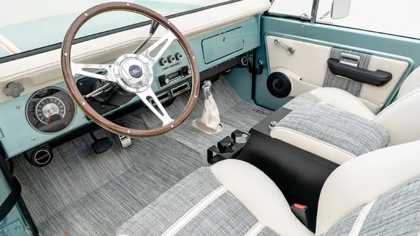 1974 Seafoam Vintage Ford Bronco_ 14 15 Driver Side Interior