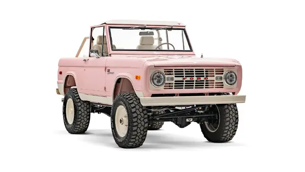1973 Pink Early Ford Bronco_6 Passenger Side Front 