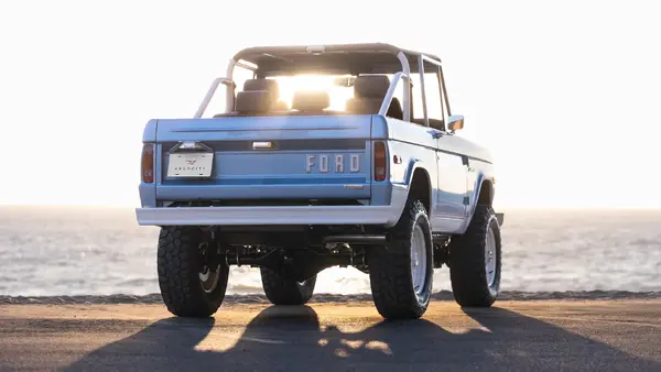 1976 Blue Vintage Bronco At Beach 07