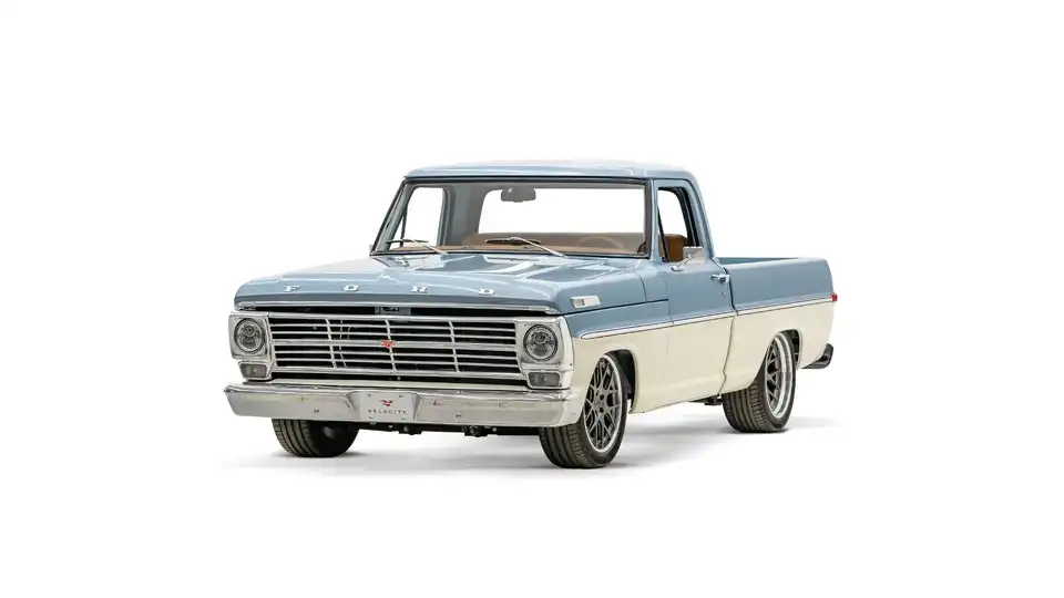 Brittany Blue 1968 Ford F100_4 Drivers Side Front 