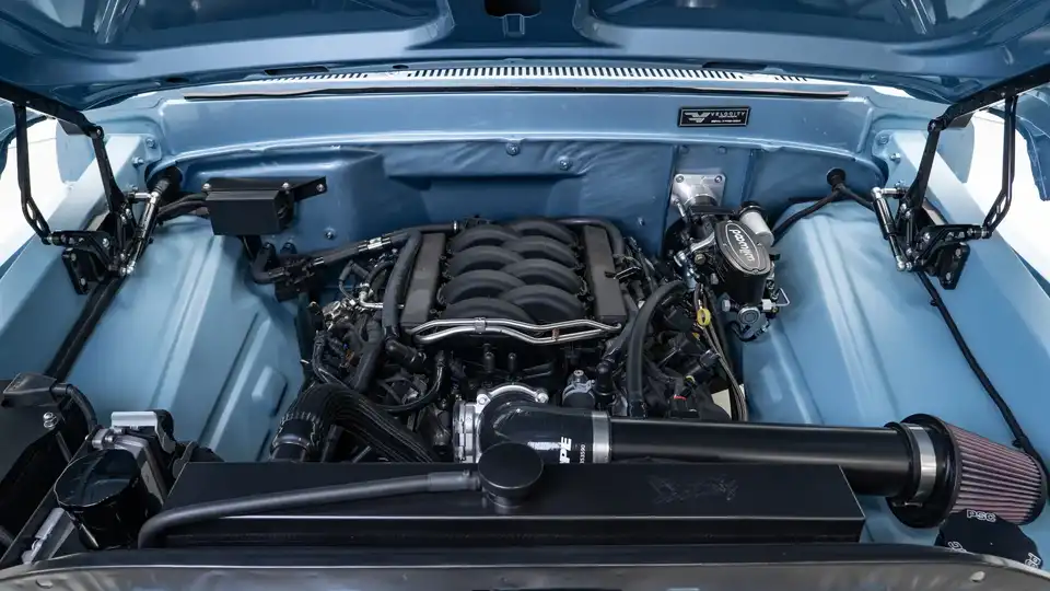 Brittany Blue 1968 Ford F100_27 Ford Coyote Engine